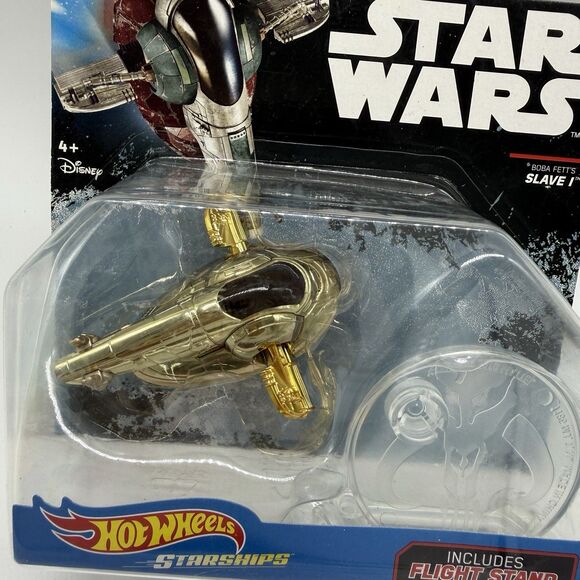 Hot Wheels STAR WARS Boba Fett's Golden SLAVE 1 Die-Cast Starship Hasbro 2015 - Picture 2 of 7